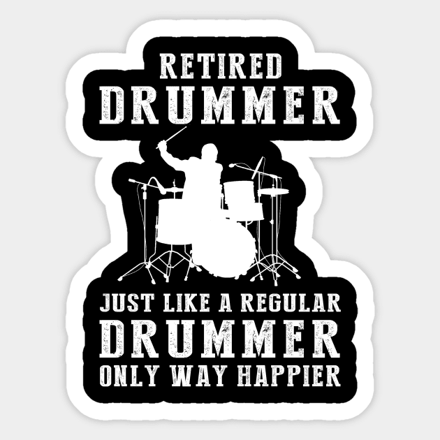 Beating Retirement Blues - Embrace the Joy of a Happier Drummer! Sticker by MKGift